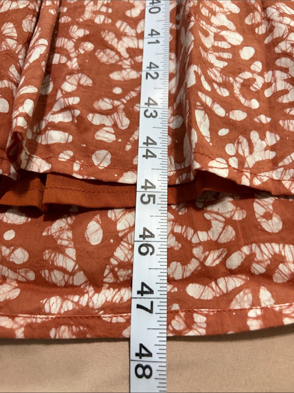 NWT Banjanan Rust Floral Ruffle Midi Dress - Picture 13 of 16